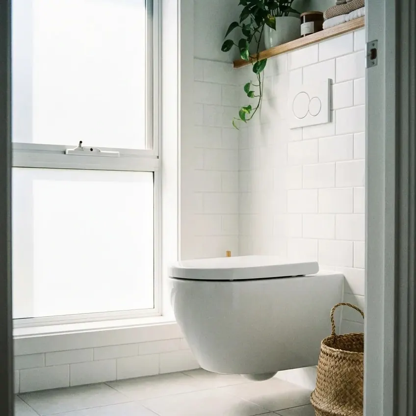13 Small Toilet Room Ideas That Fix Door-Hits-Toilet Problems