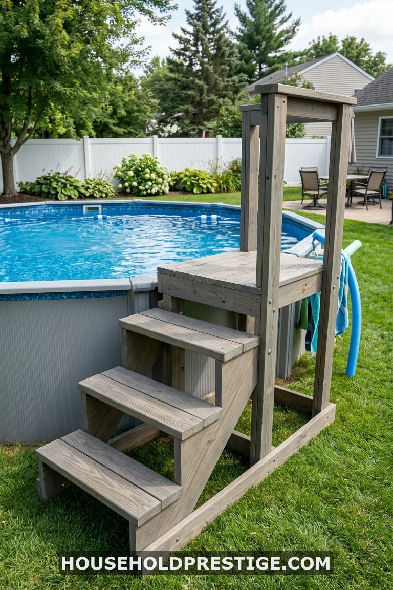 above ground pool steps ideas