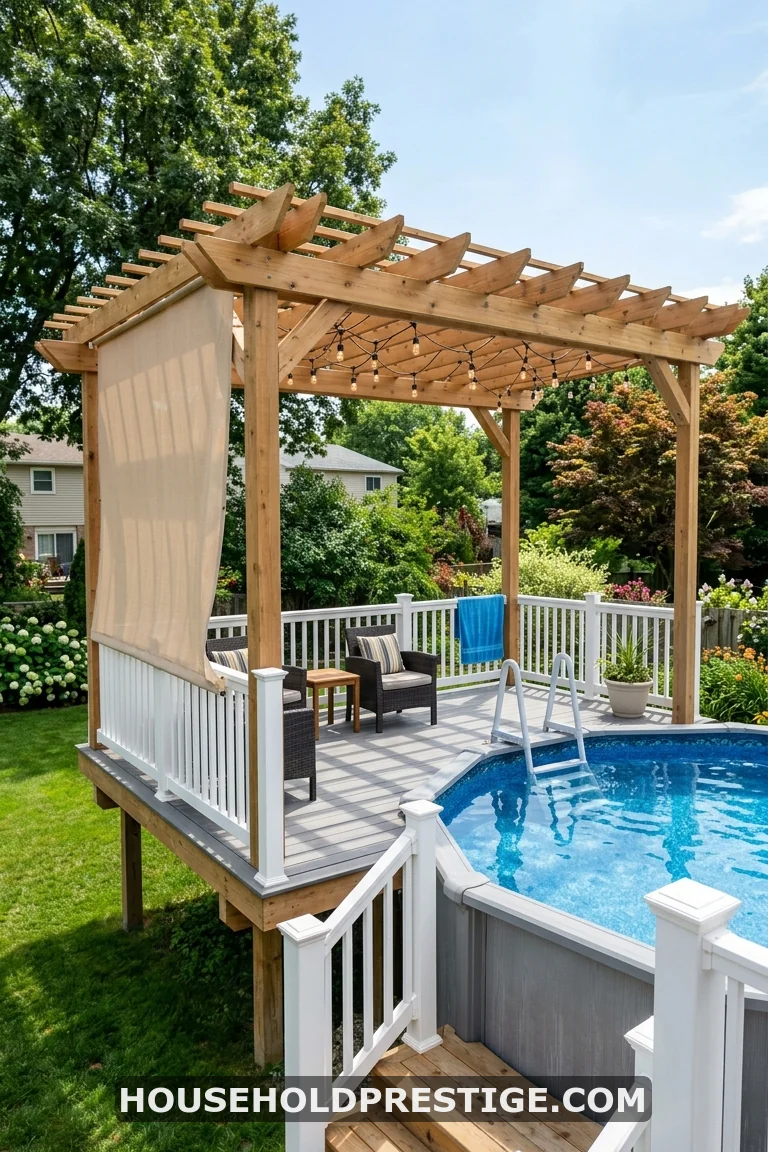 half deck around above ground pool