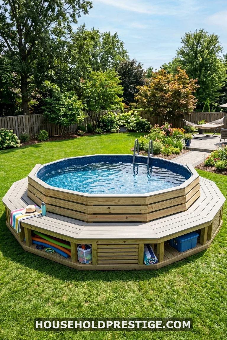 sunken above ground pool ideas