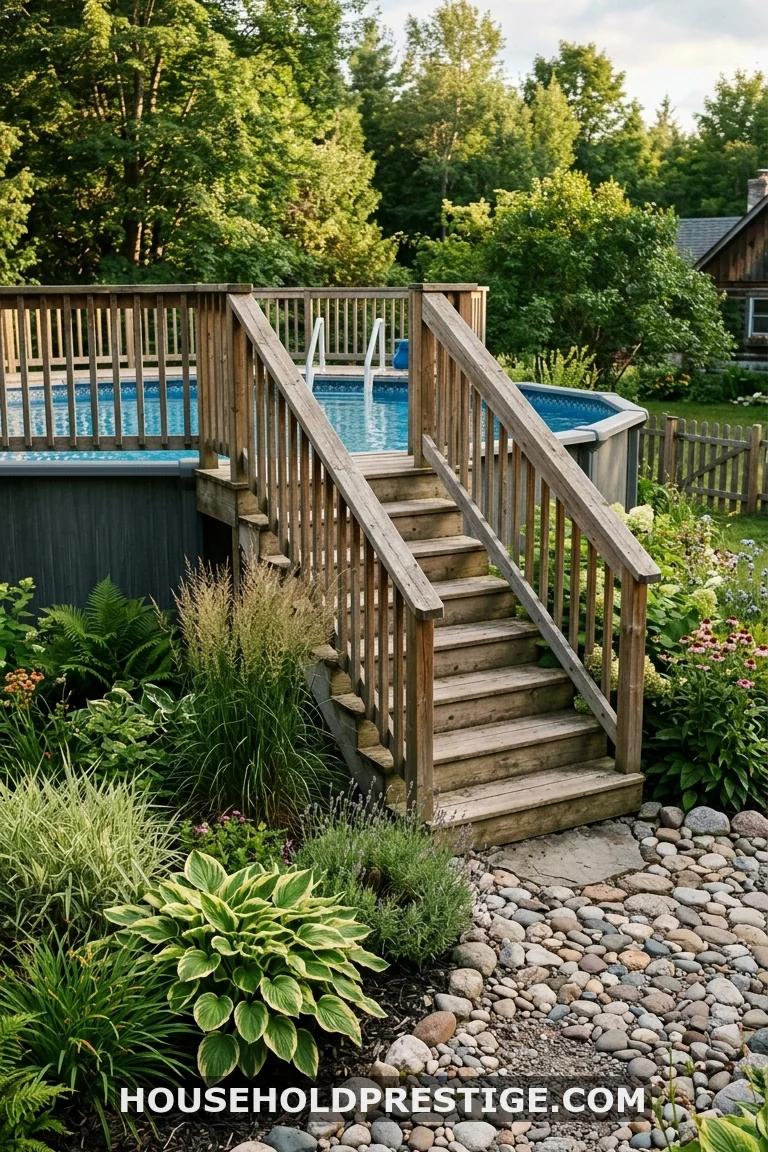above ground pool steps ideas