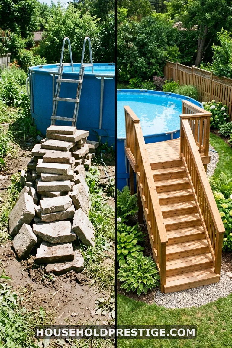 above ground pool steps ideas