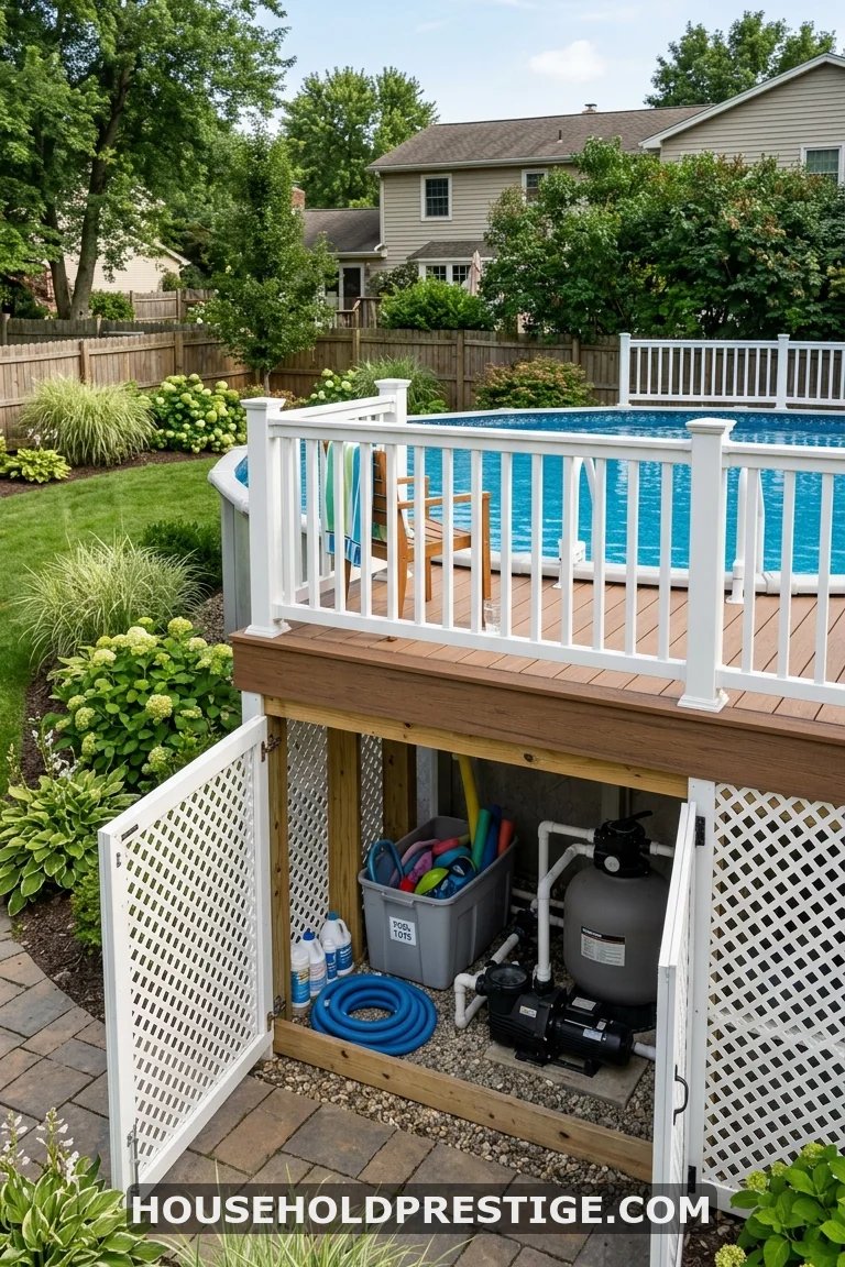 half deck around above ground pool