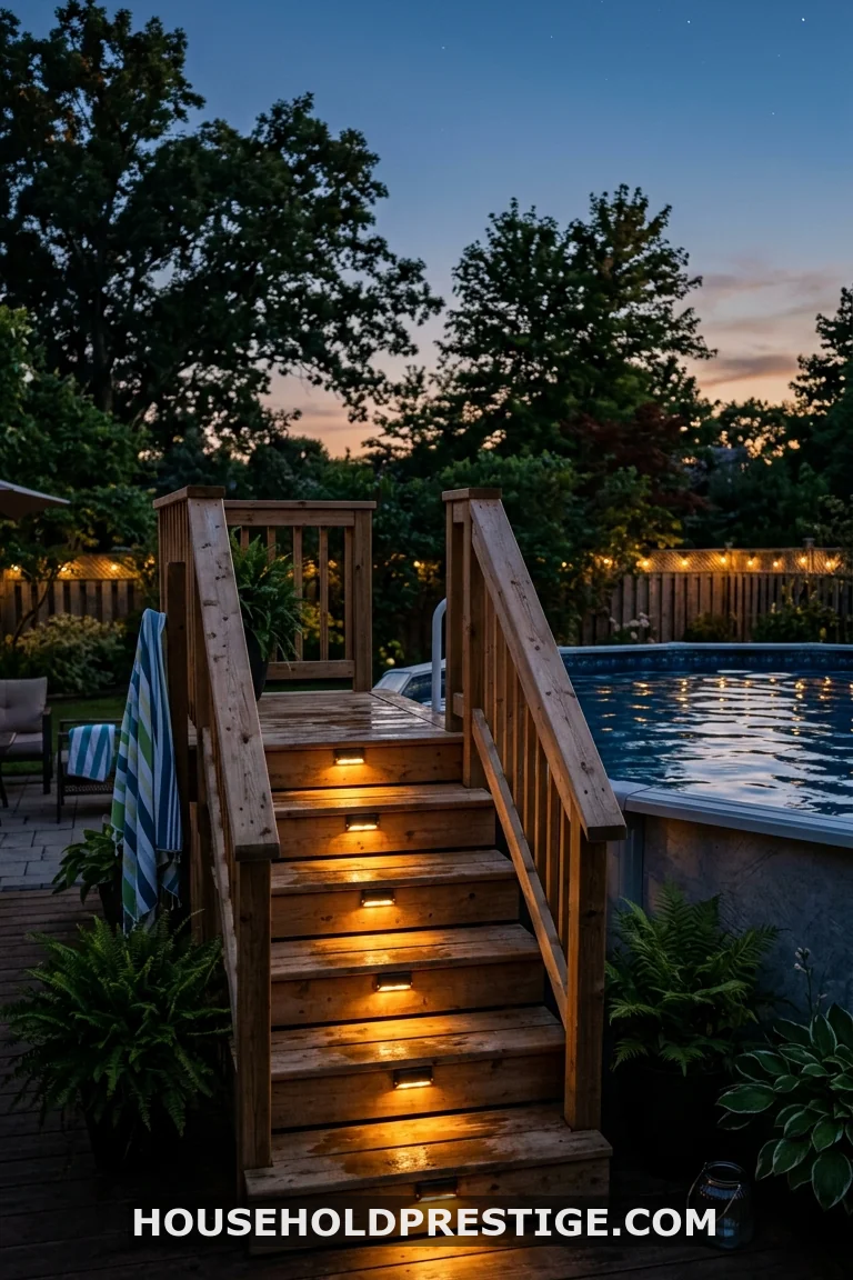 above ground pool steps ideas