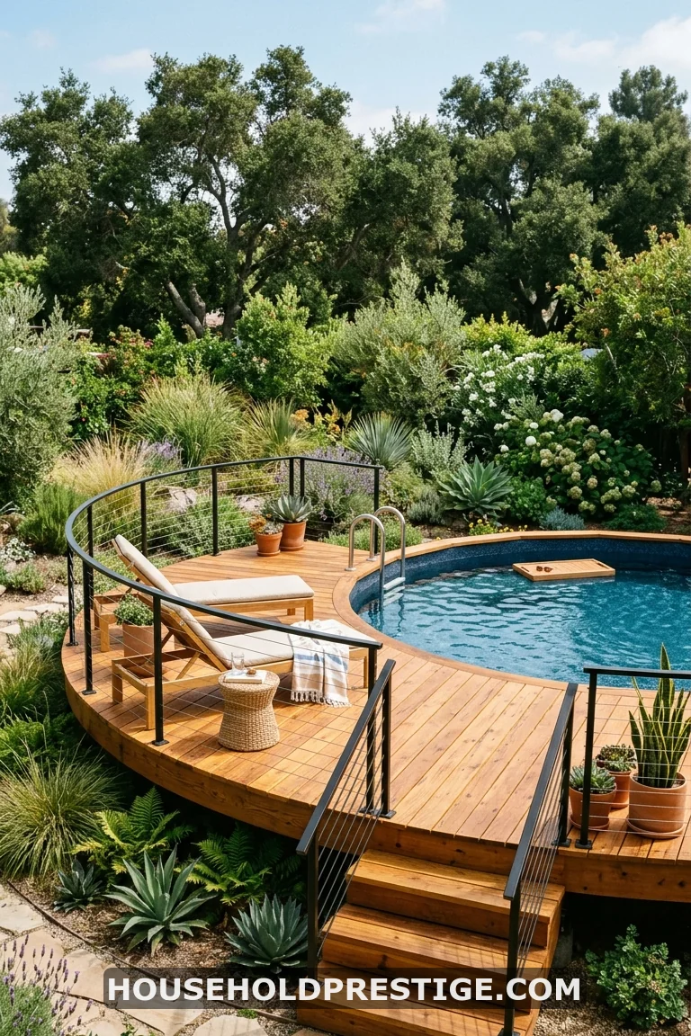 half deck around above ground pool