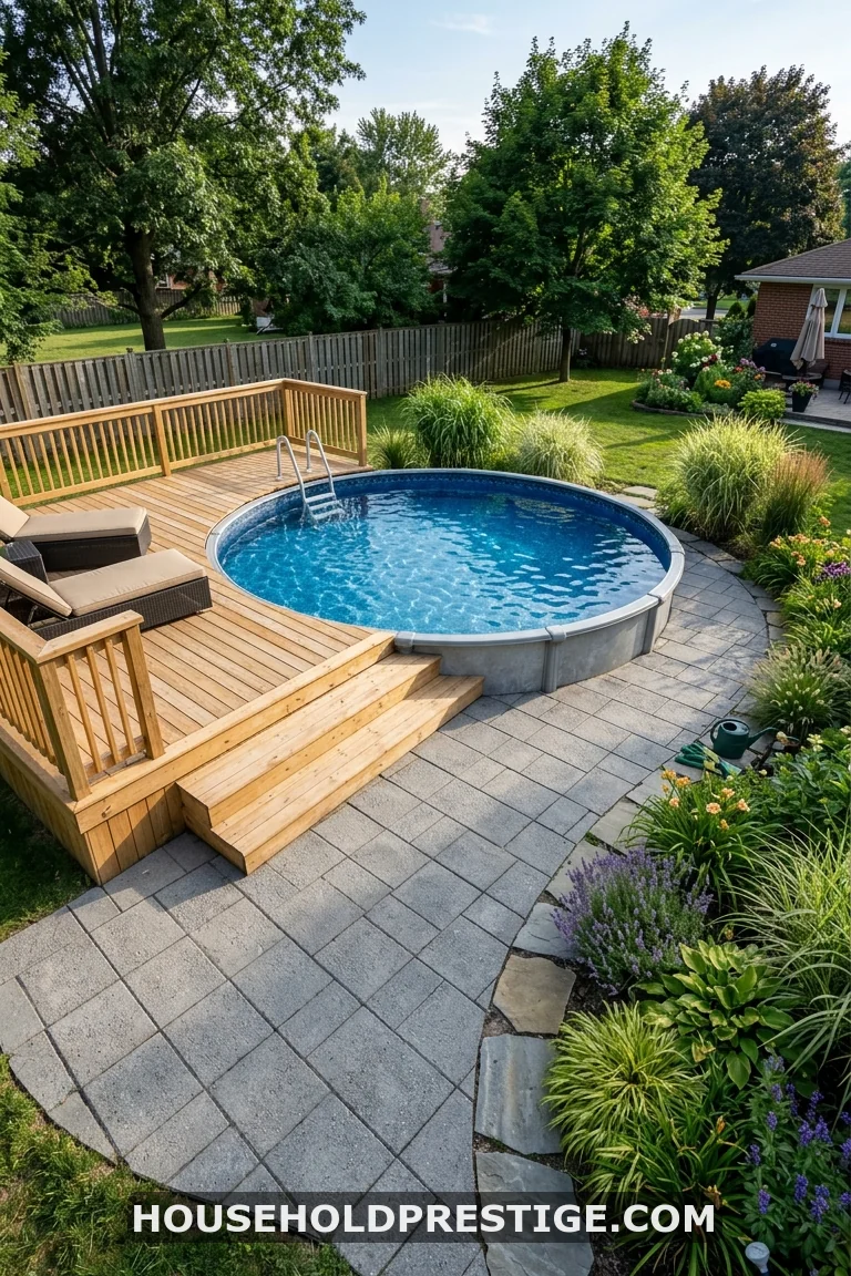 half deck around above ground pool