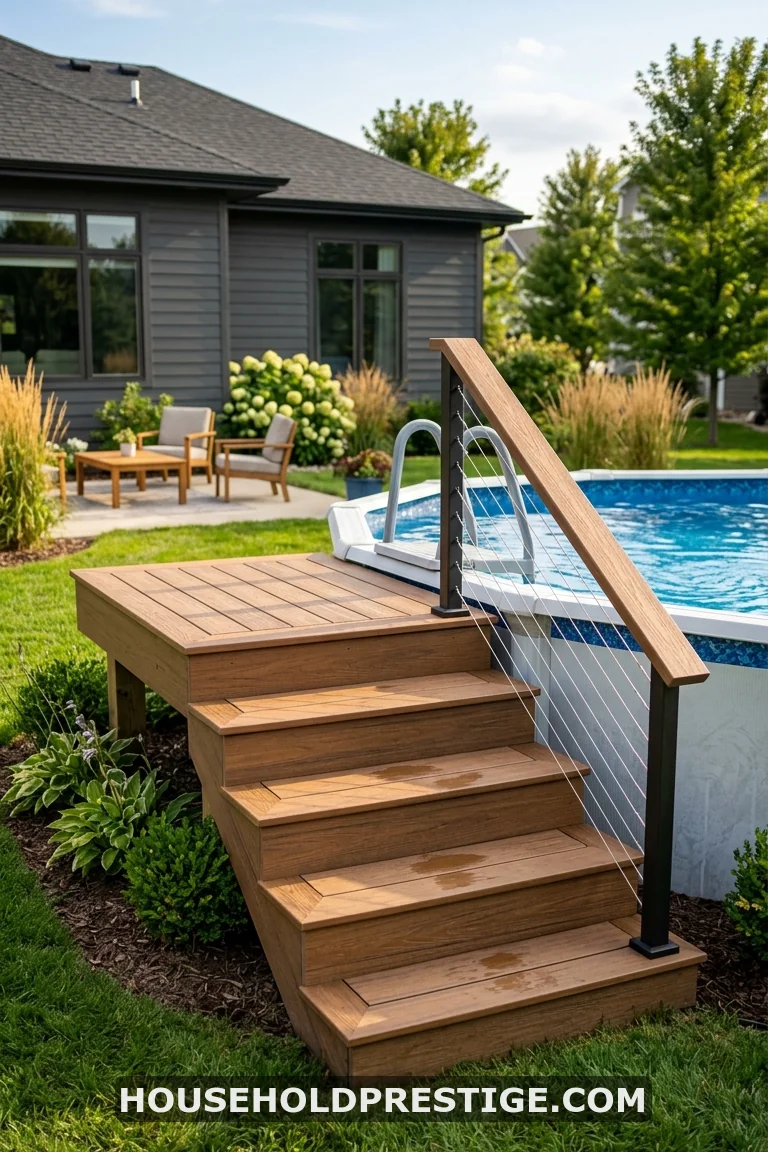 above ground pool steps ideas