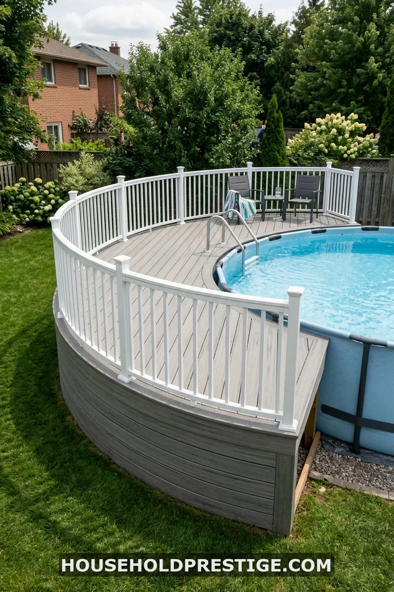 half deck around above ground pool