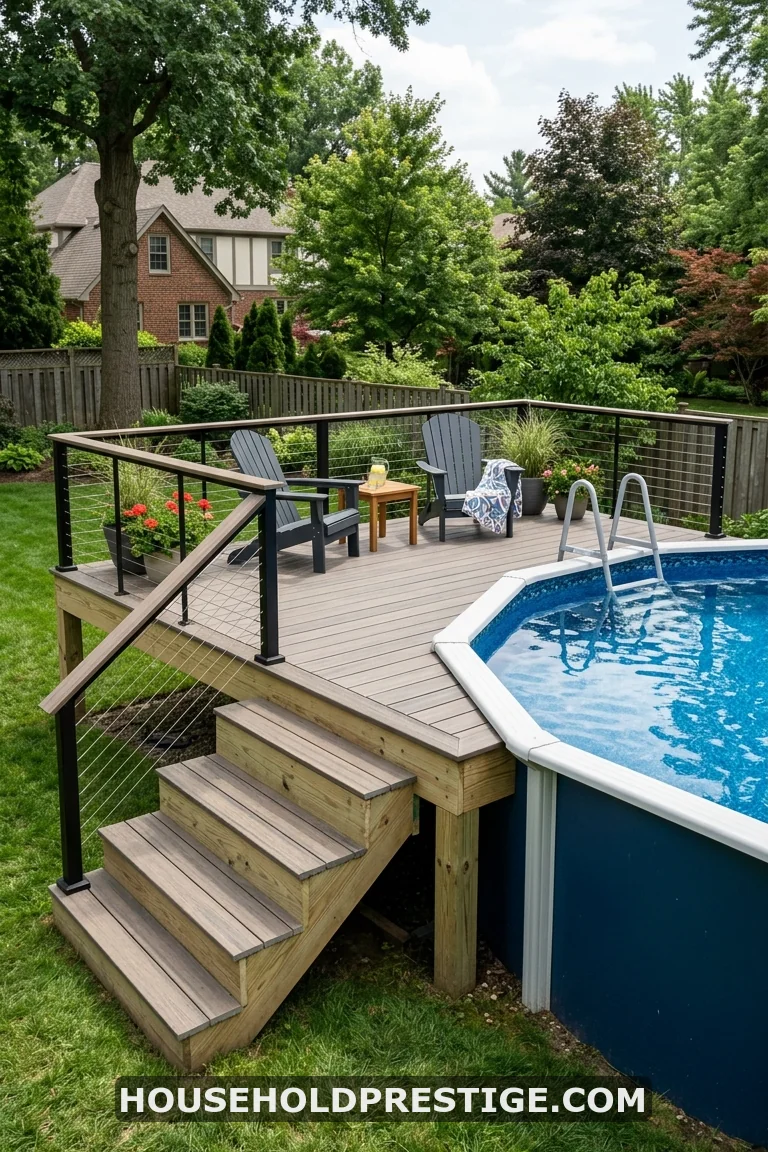 half deck around above ground pool