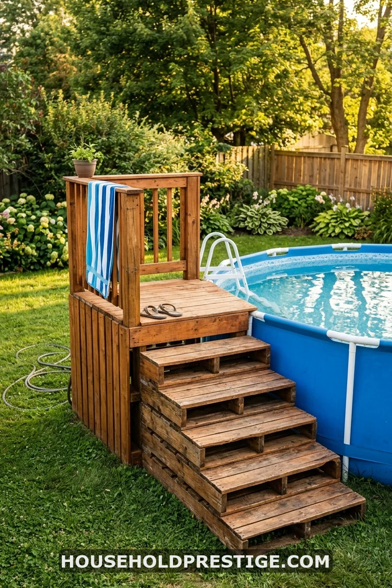 above ground pool steps ideas