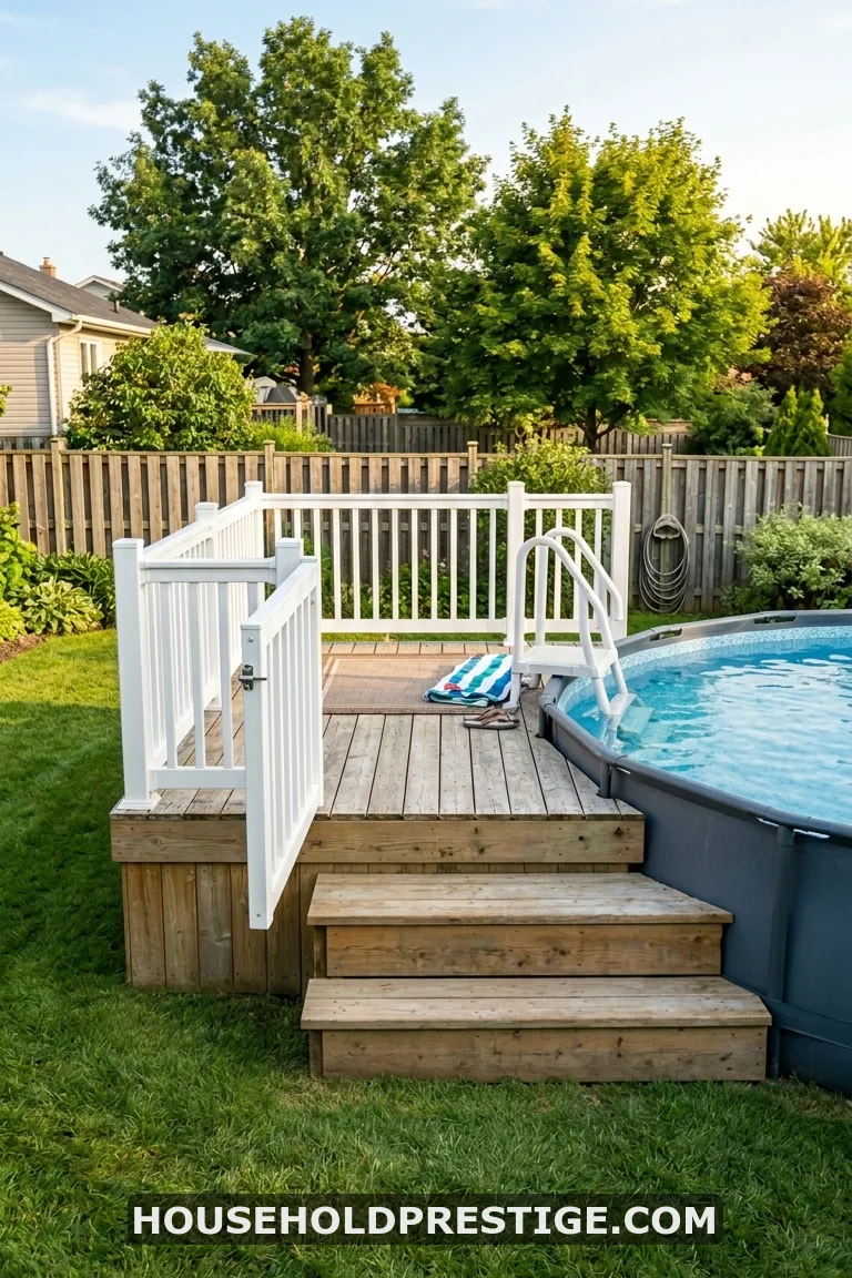 half deck around above ground pool