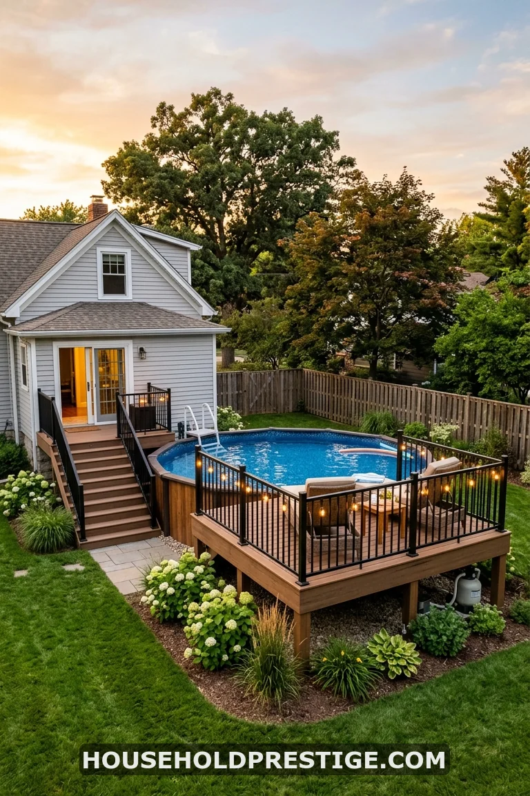half deck around above ground pool