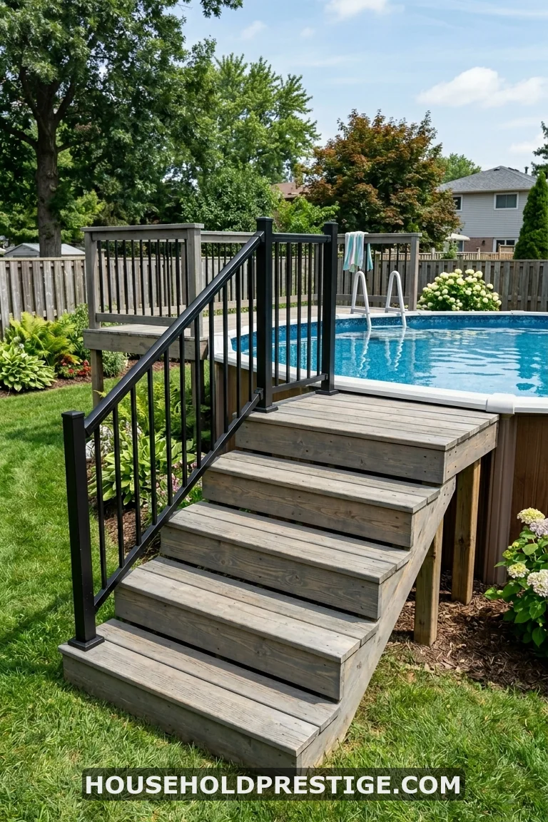 above ground pool steps ideas