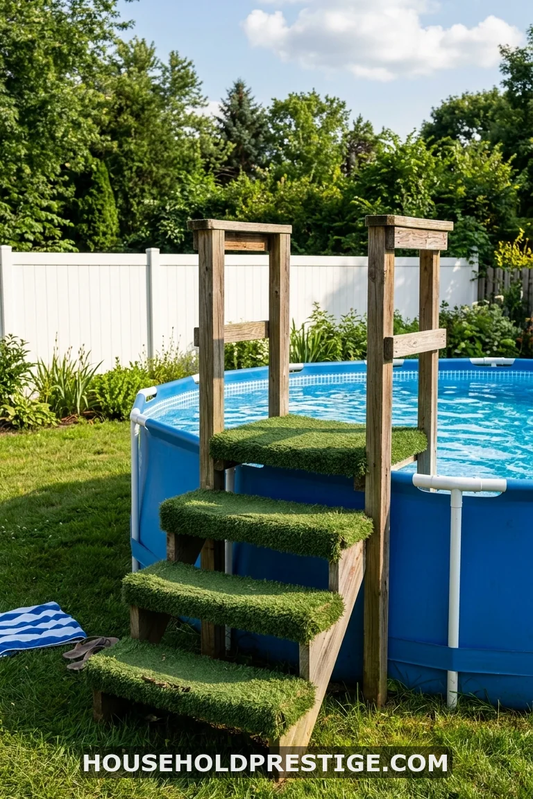 above ground pool steps ideas