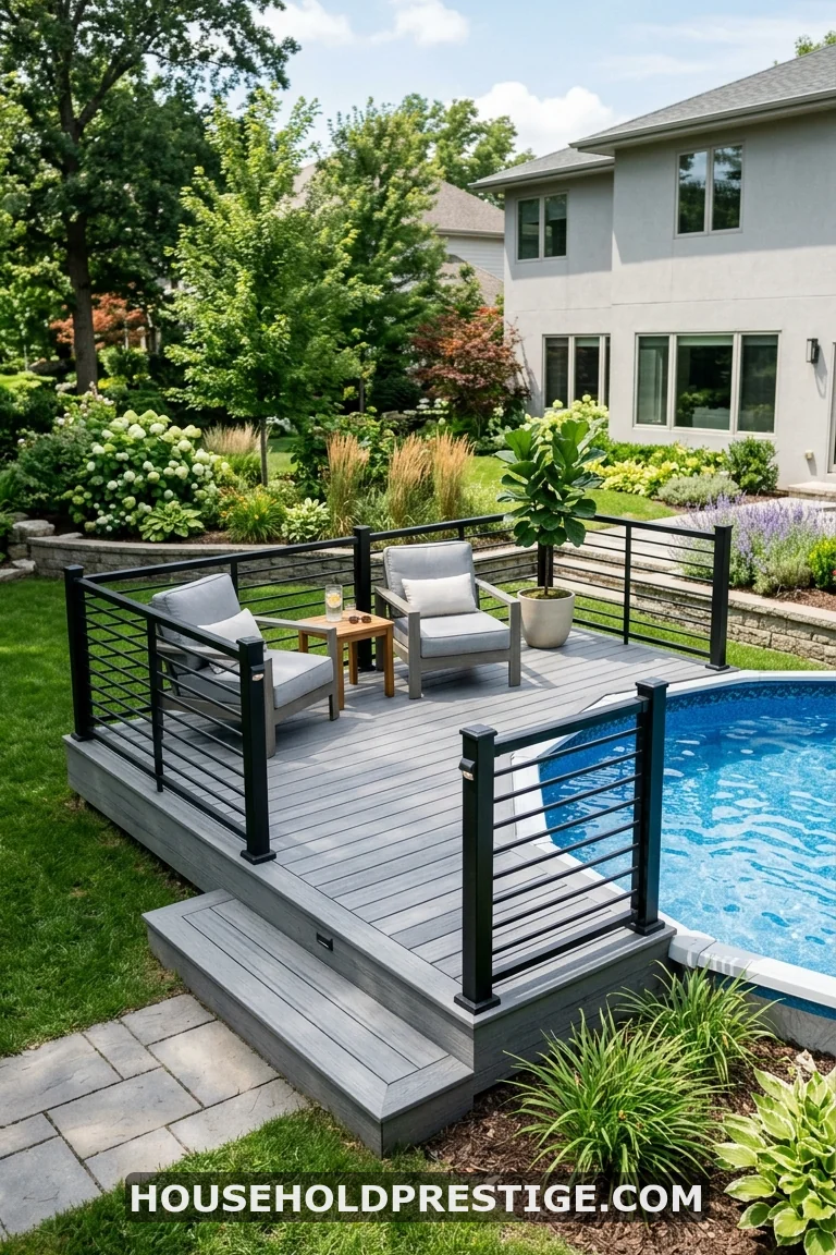 half deck around above ground pool