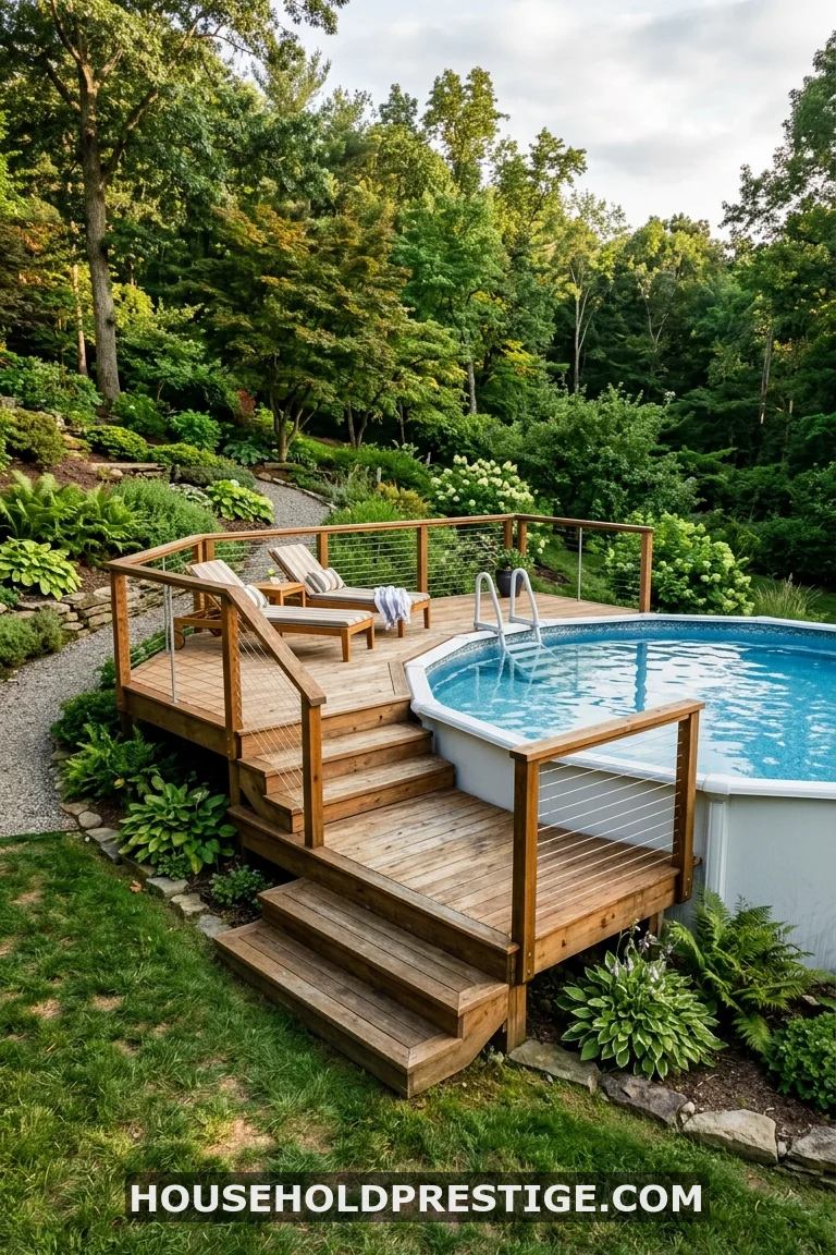 half deck around above ground pool