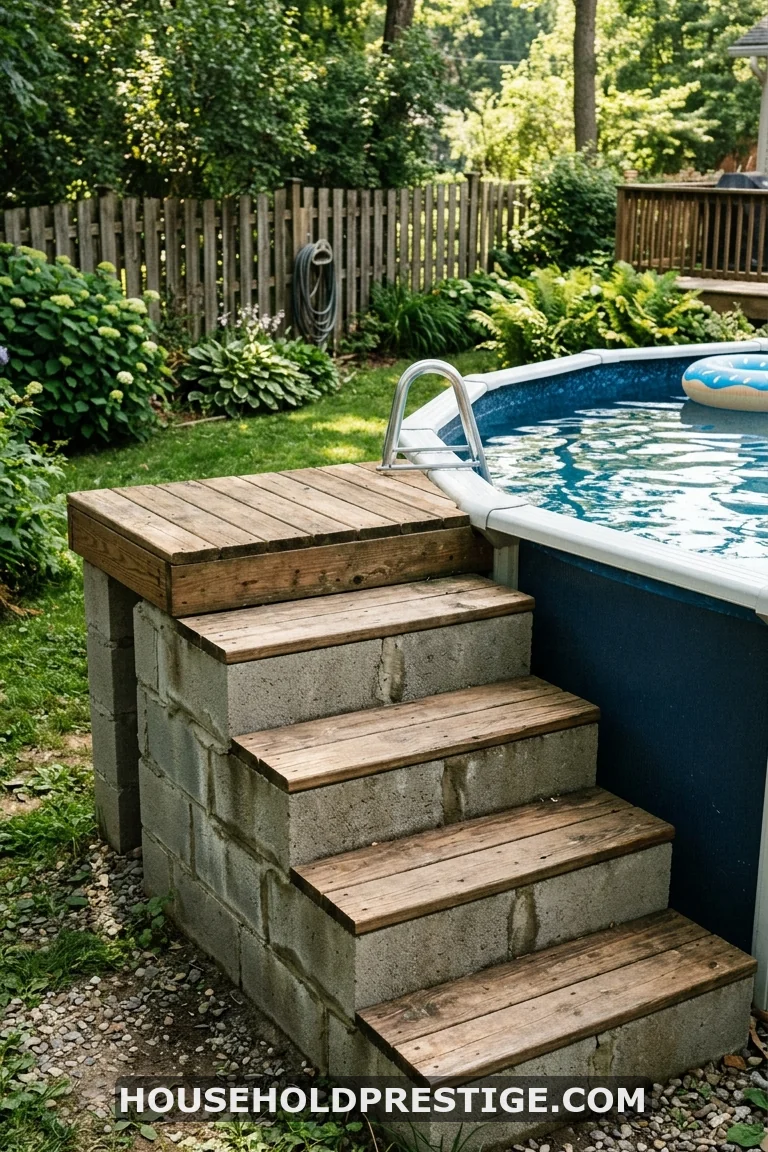 above ground pool steps ideas