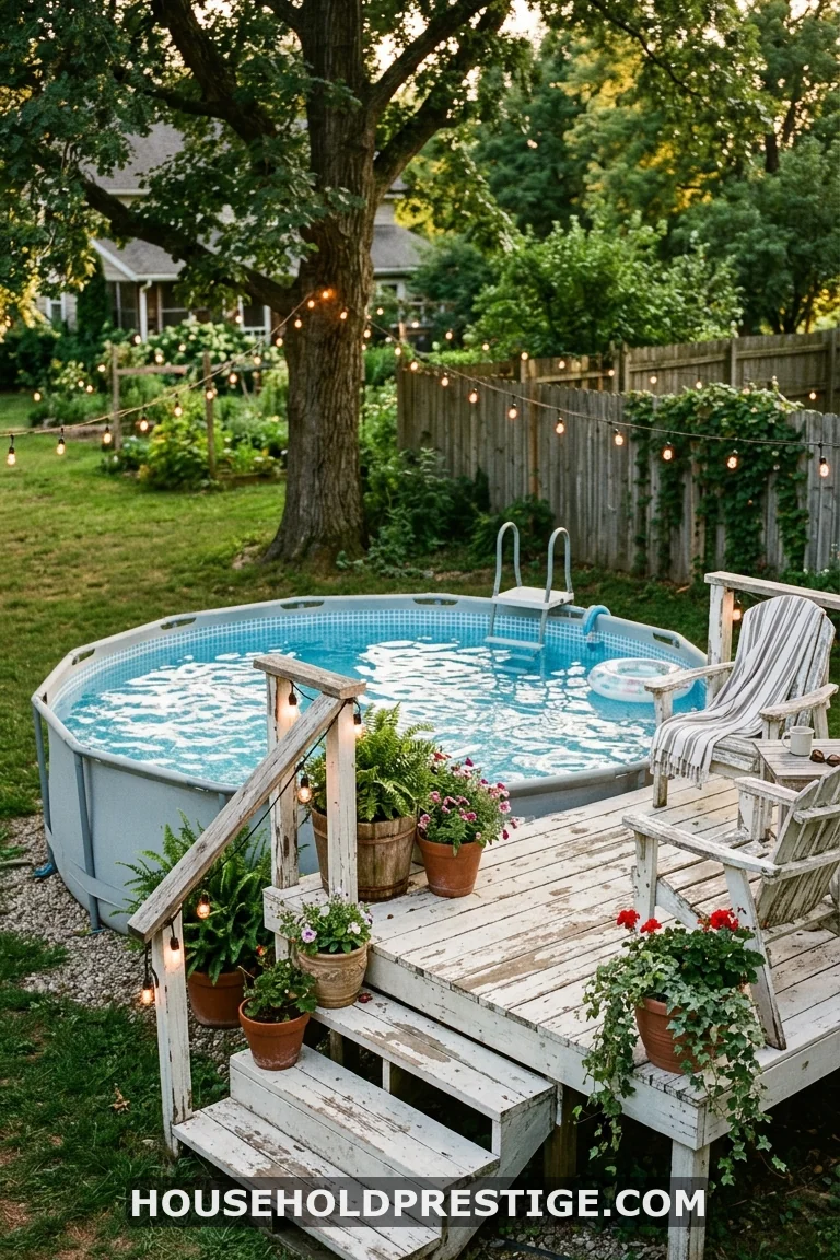 half deck around above ground pool