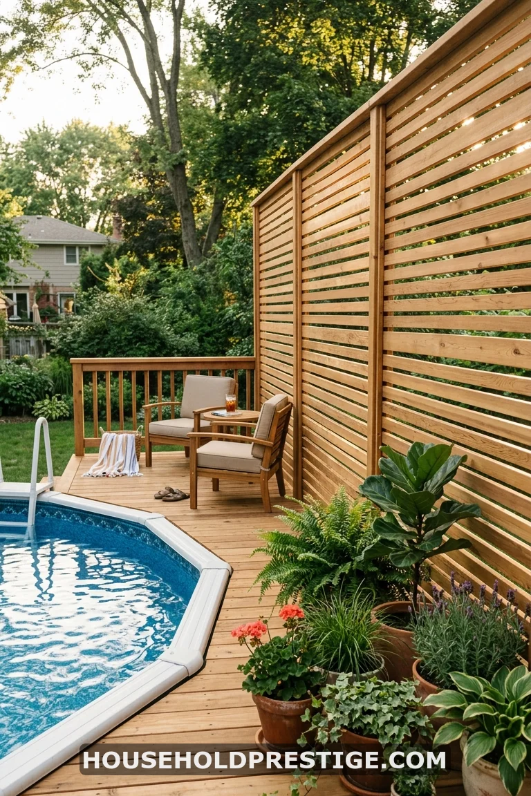 half deck around above ground pool
