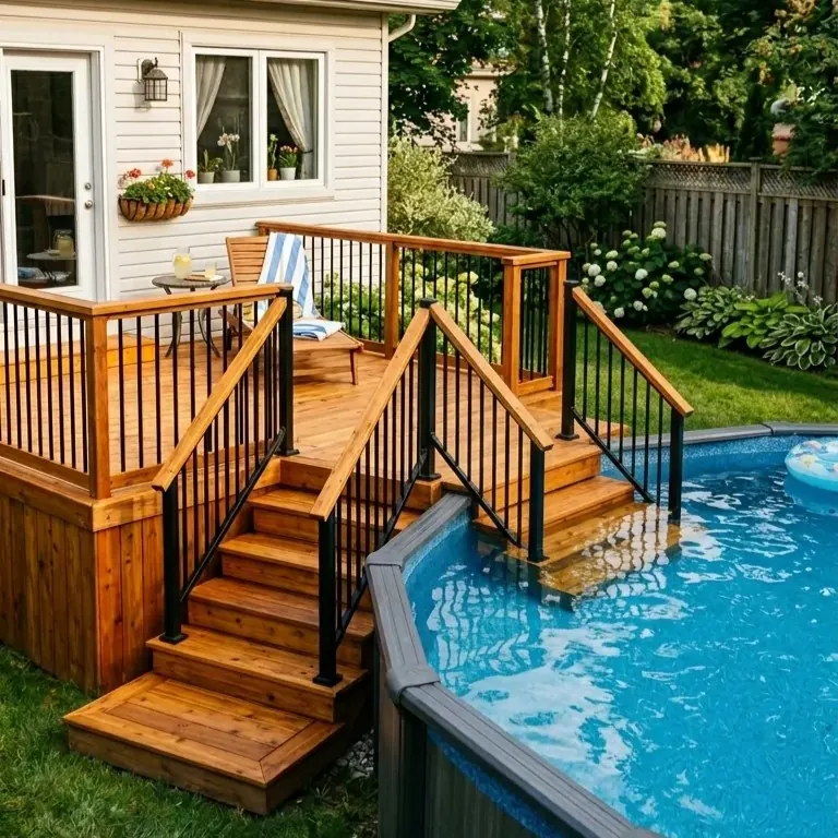 19 Show-Stopping Above Ground Pool Steps Ideas to Replace That Wobbly Ladder