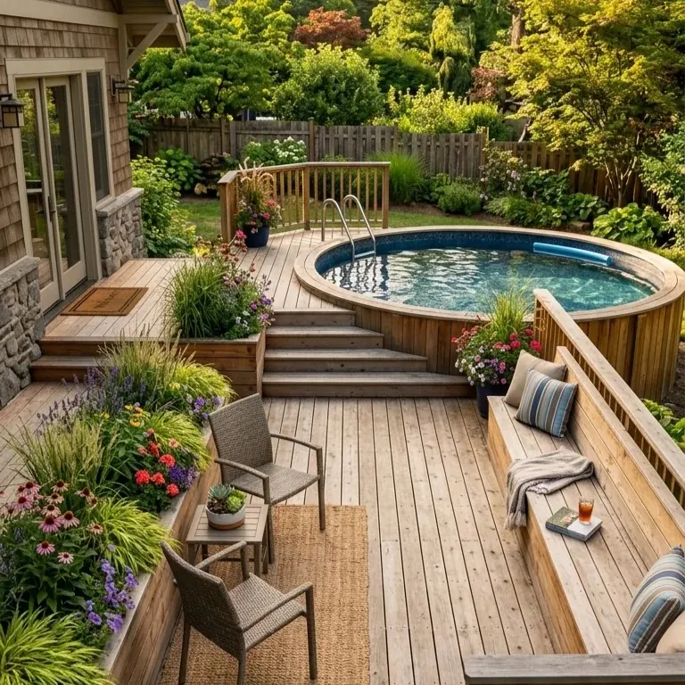 21 Envy-Worthy Above Ground Pool with Deck Off House Ideas