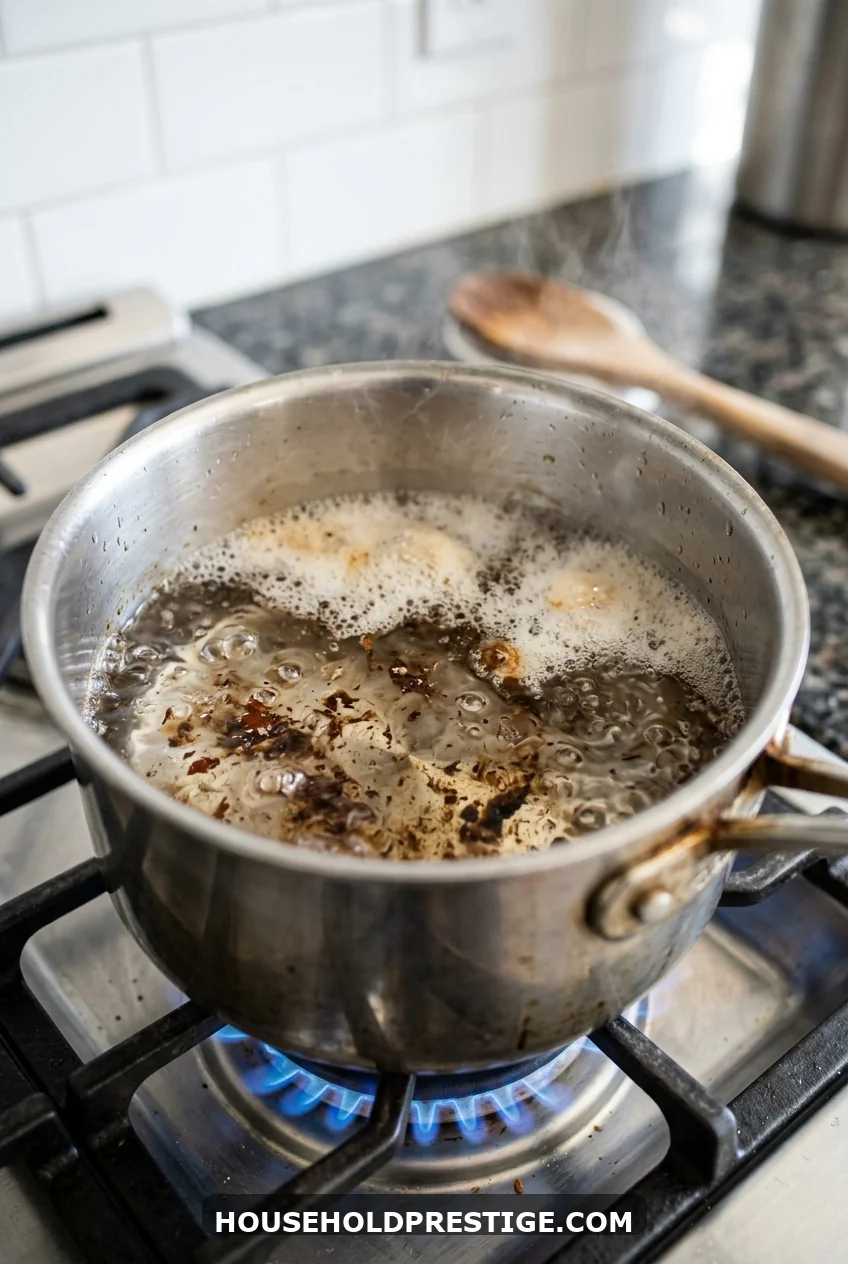 2. Boil Away Burnt Pot Grime in 10 Minutes