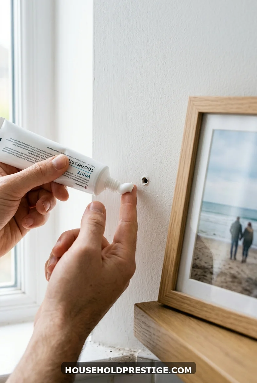 16. Toothpaste Fills Small Nail Holes in Walls