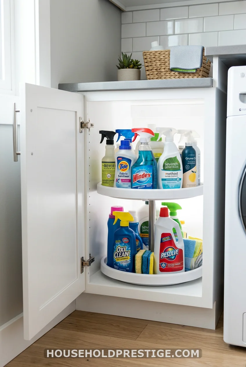 Corner Cabinet Storage with a Lazy Susan Insert