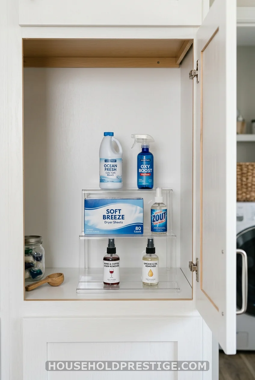 Clear Acrylic Risers Inside Cabinets