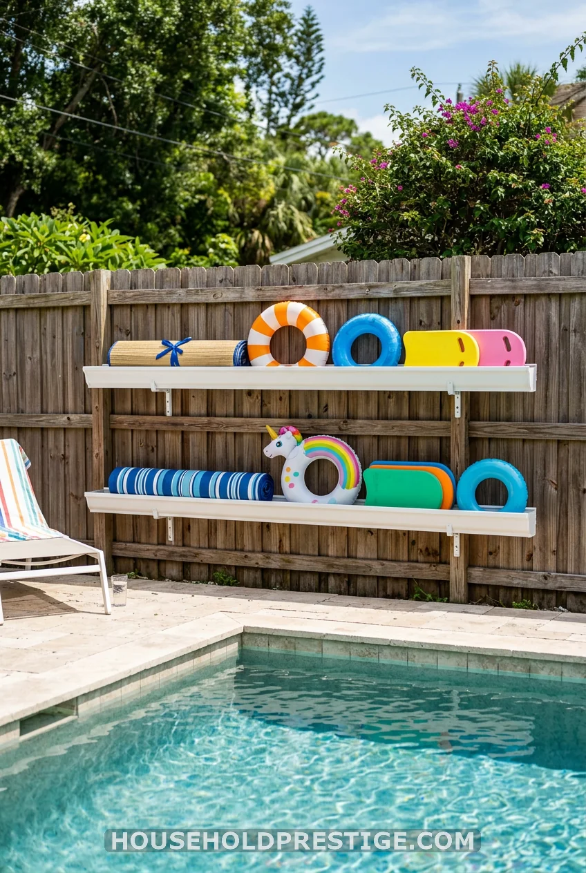 Repurposed Rain Gutter Float Wall