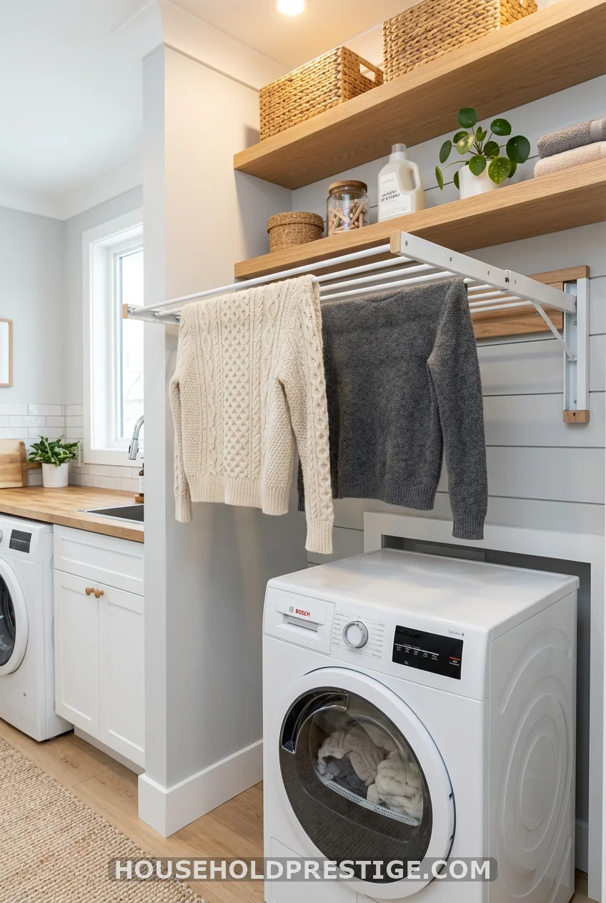 Install Pull-Out Sweater Drying Racks Above the Machines
