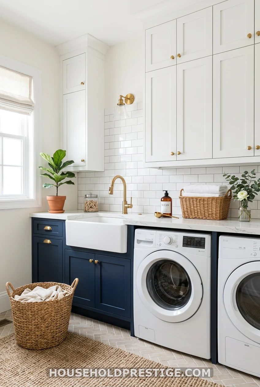 Two-Tone Cabinets — Upper White, Lower Contrast Color