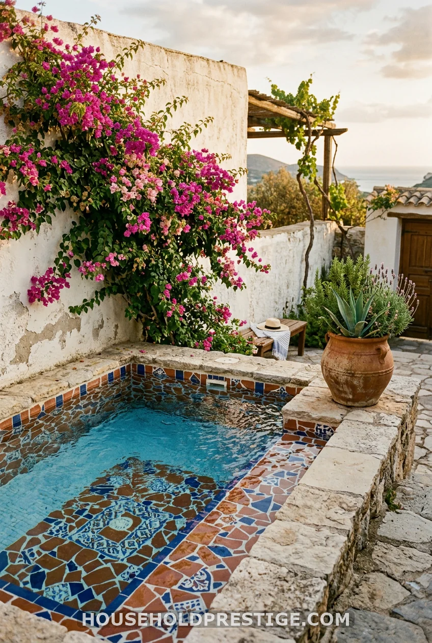 Mediterranean Tiled Mini Pool