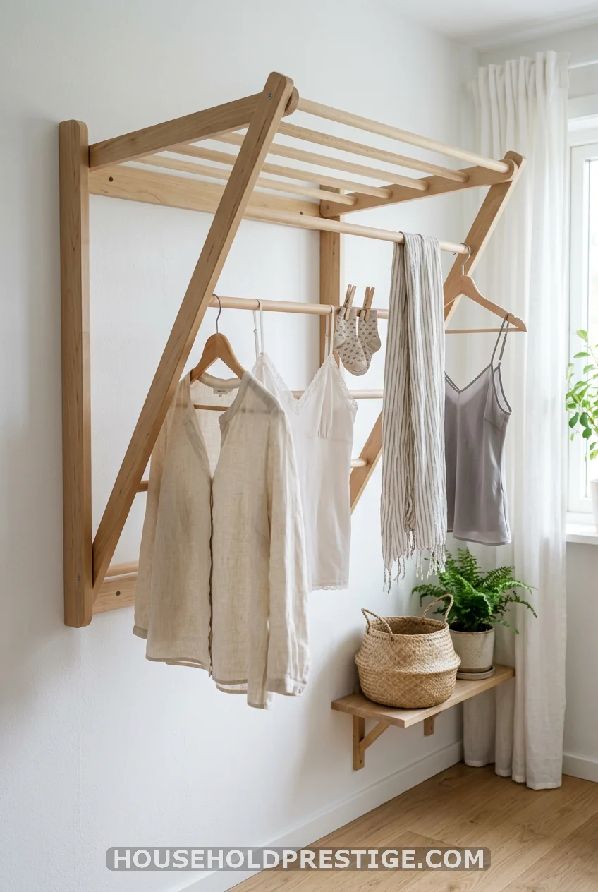 Wall-Mounted Fold-Down Drying Rack