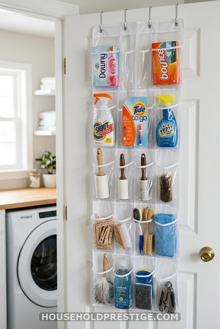 Hang a Clear Shoe Organizer on the Back of the Door