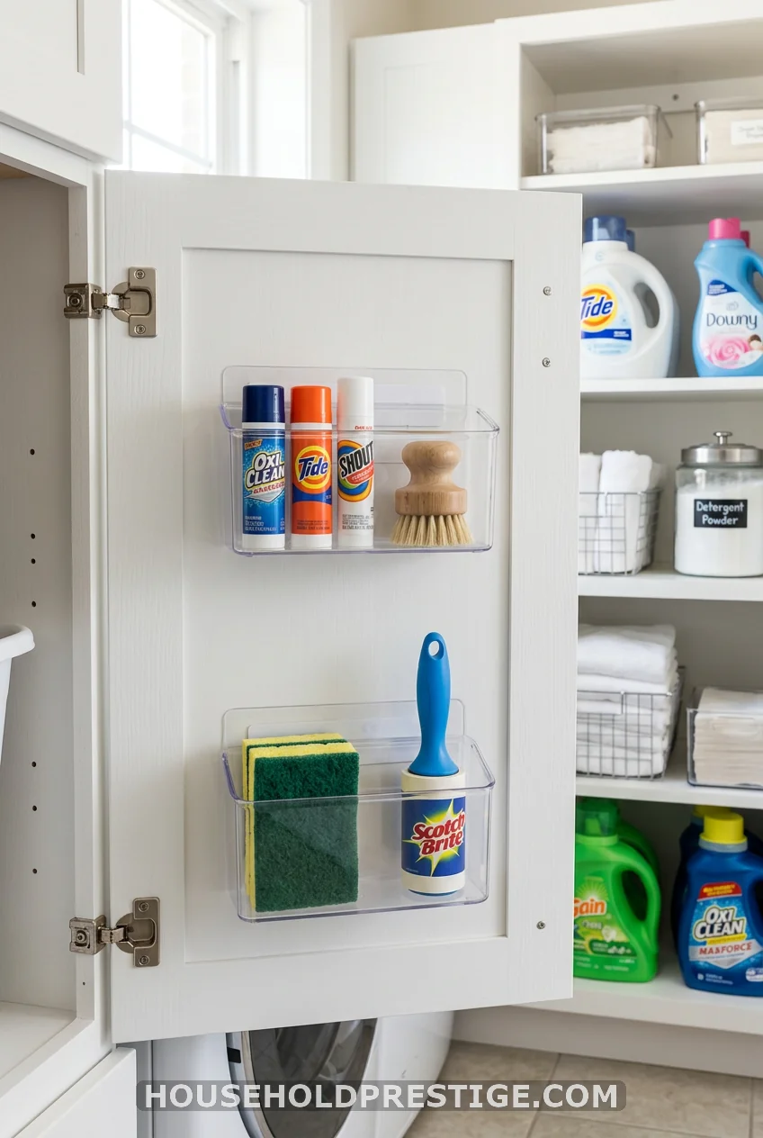 Adhesive Bins on the Inside of Cabinet Doors