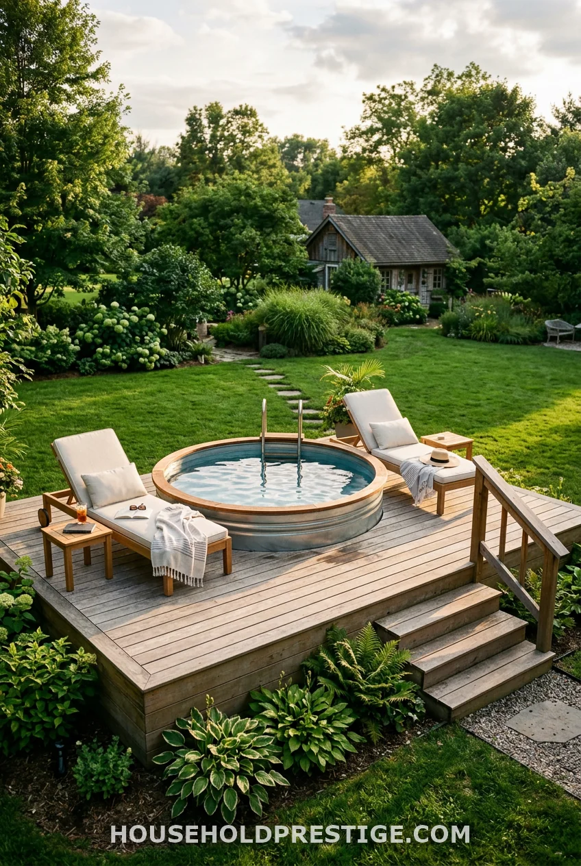 The Elevated Deck with Matching Loungers ("Swim Club" Aesthetic)