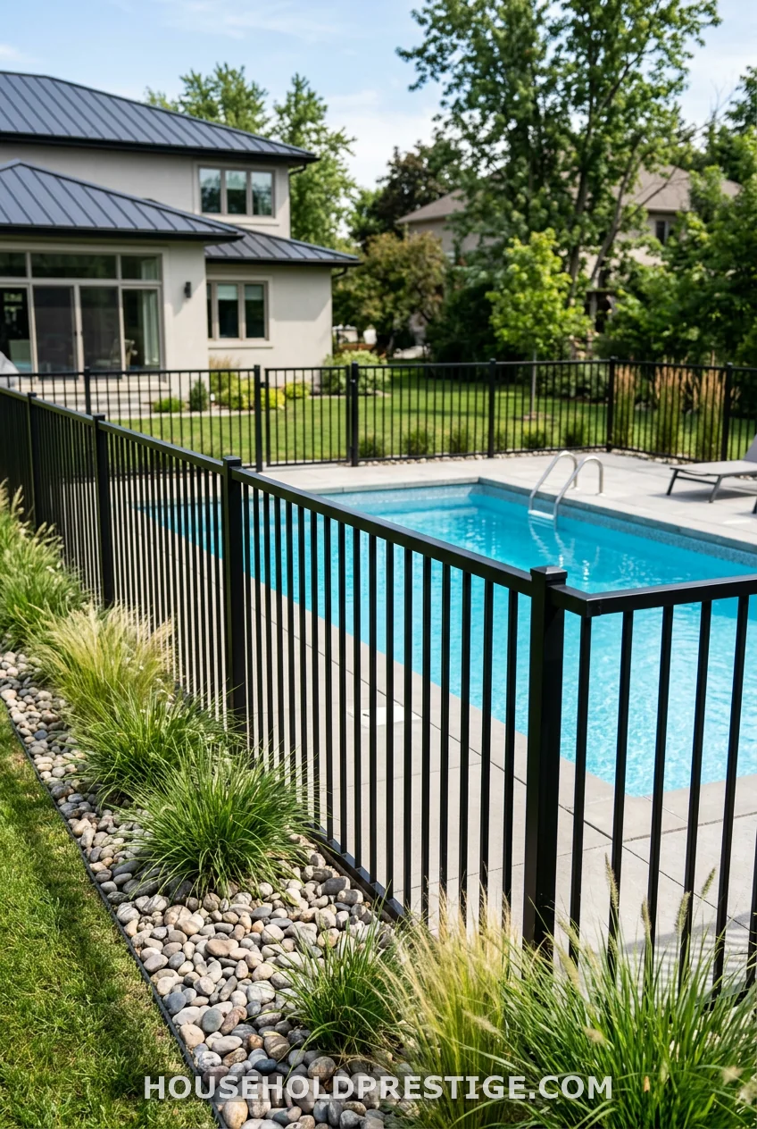 Black Powder-Coated Aluminum Picket
