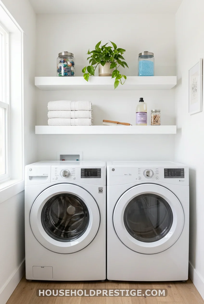 Floating Shelves Above the Machines