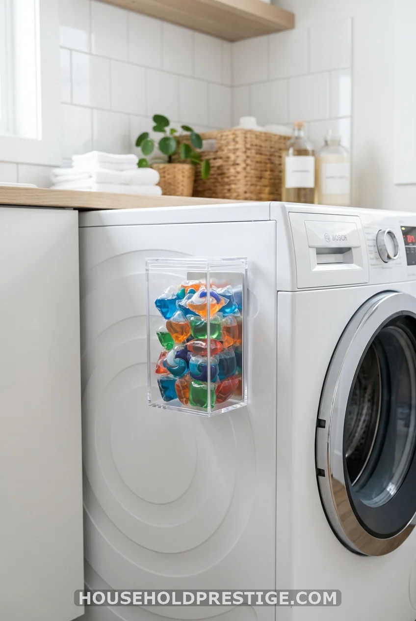 Magnetic Pod Holder on the Side of the Washer