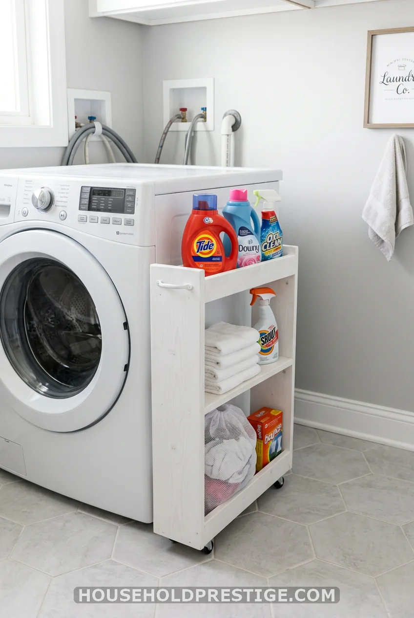 Build a Slim Roll-Out Cart for the Gap Beside the Machines