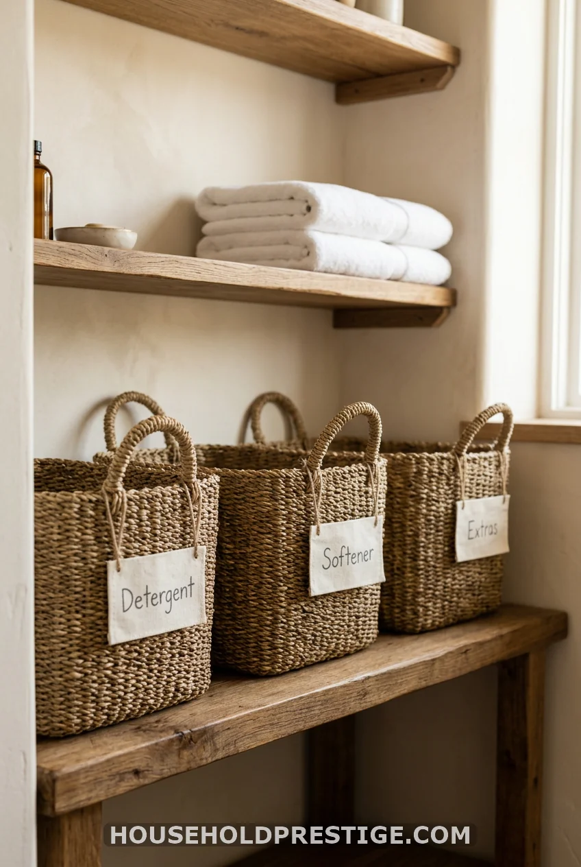 Labeled Woven Baskets for a Warmer Look