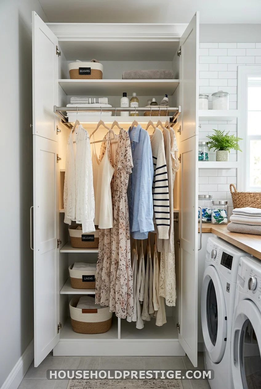 A Cabinet with a Built-In Hang-Dry Rail