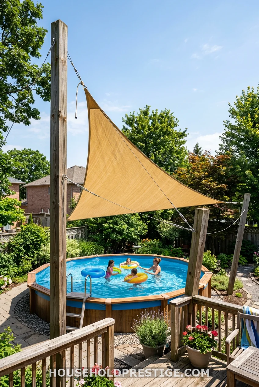A Shade Sail Over the Pool