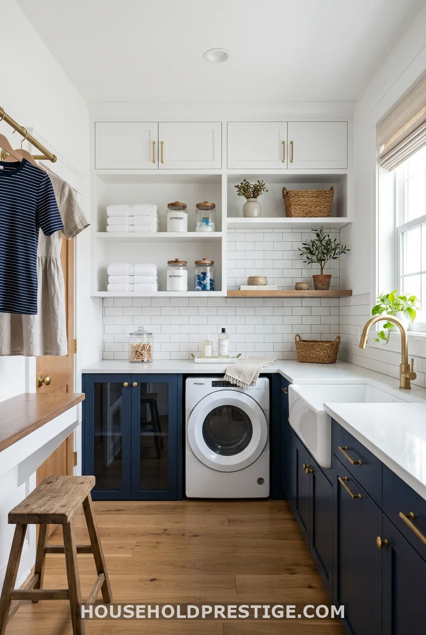 Two-Tone: Bold Cabinets White Walls