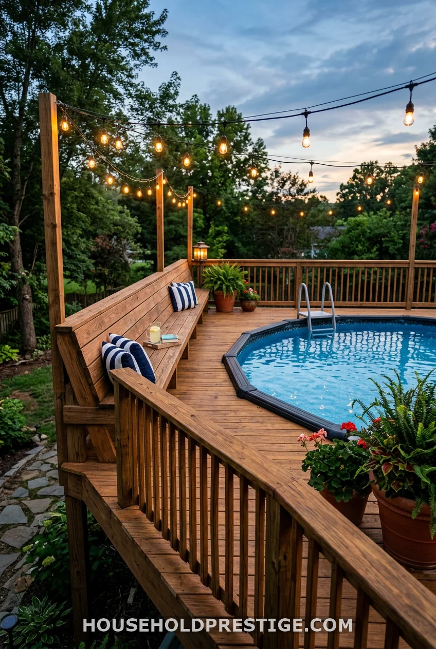 Wraparound Deck with Built-In Bench Seating