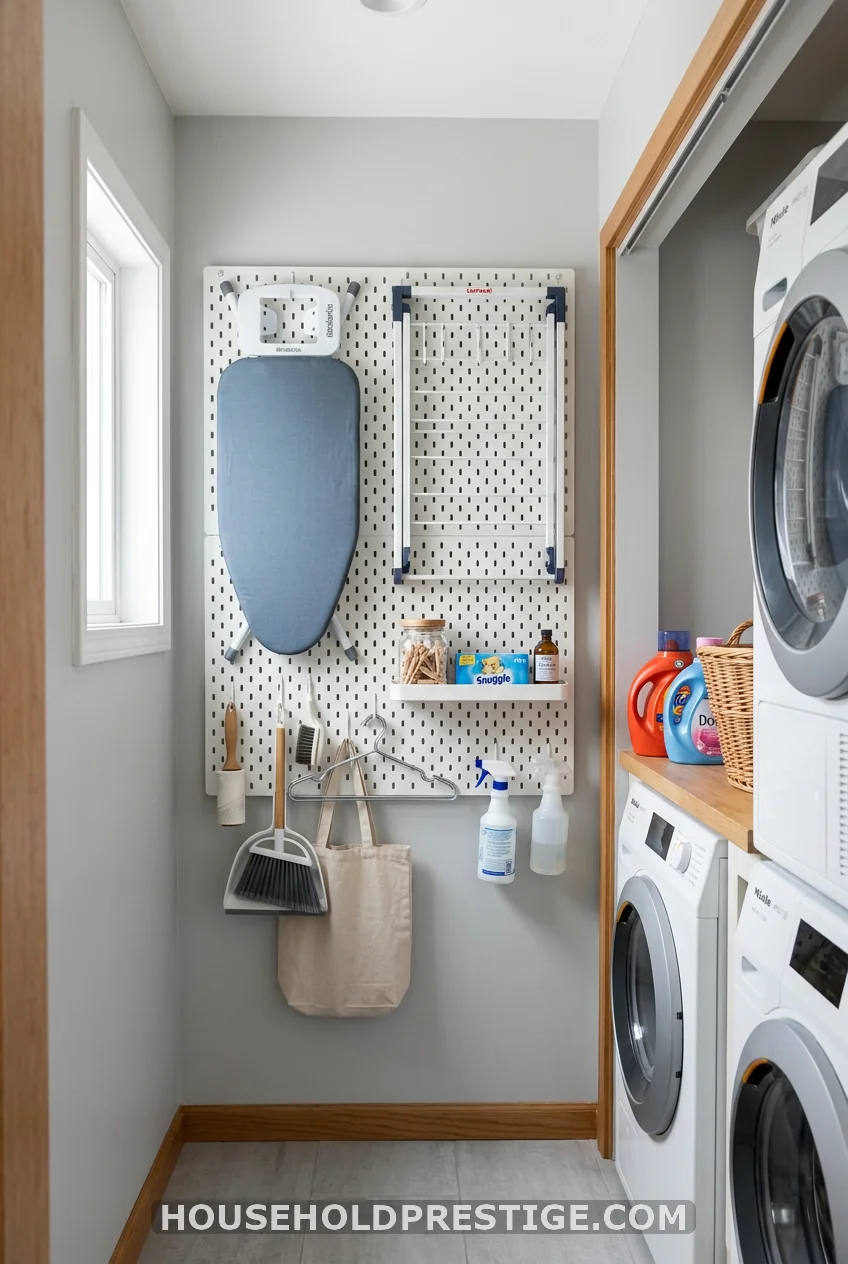 The Pegboard Wall for Laundry Tools