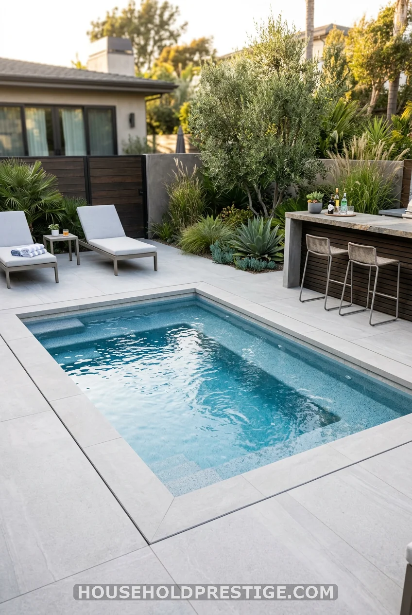 Cocktail Pool Configuration for Entertaining