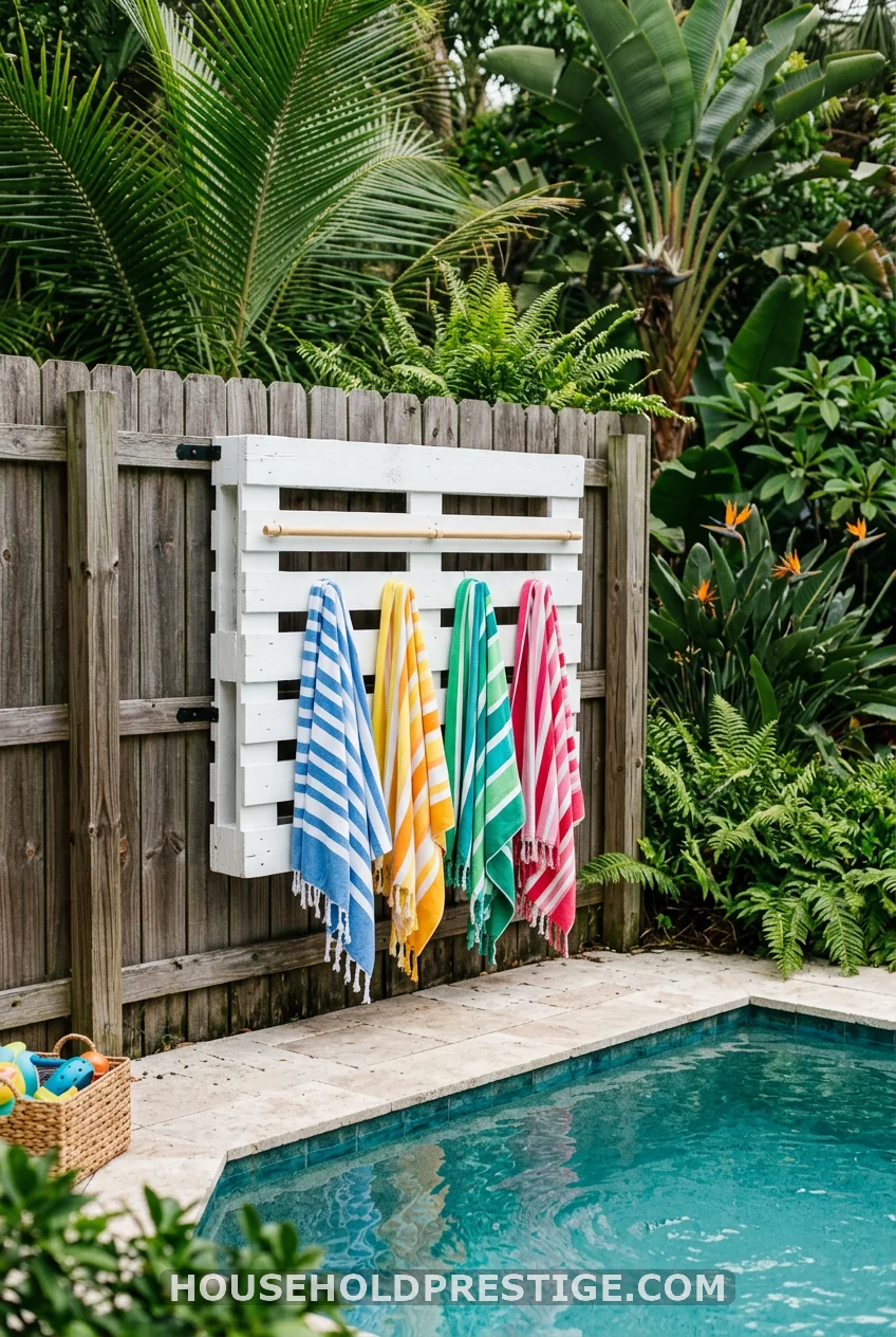Wood Pallet Towel Rack Wall