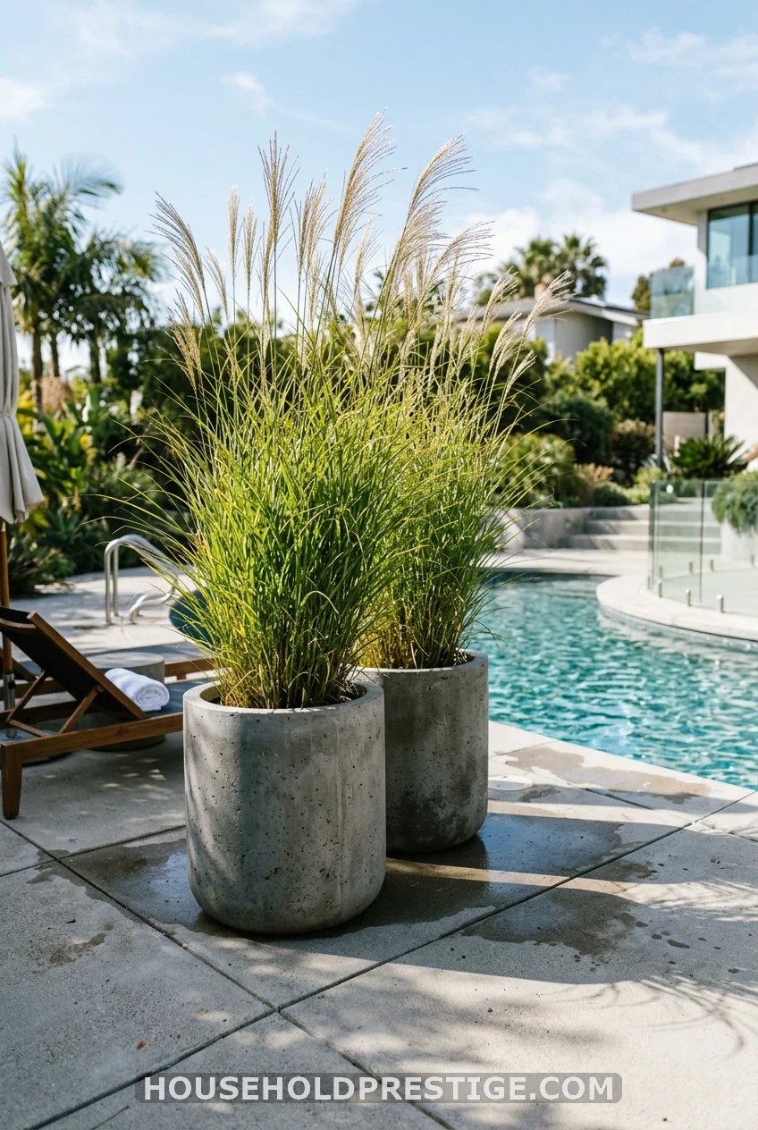 Concrete Planter Dividers Between Zones